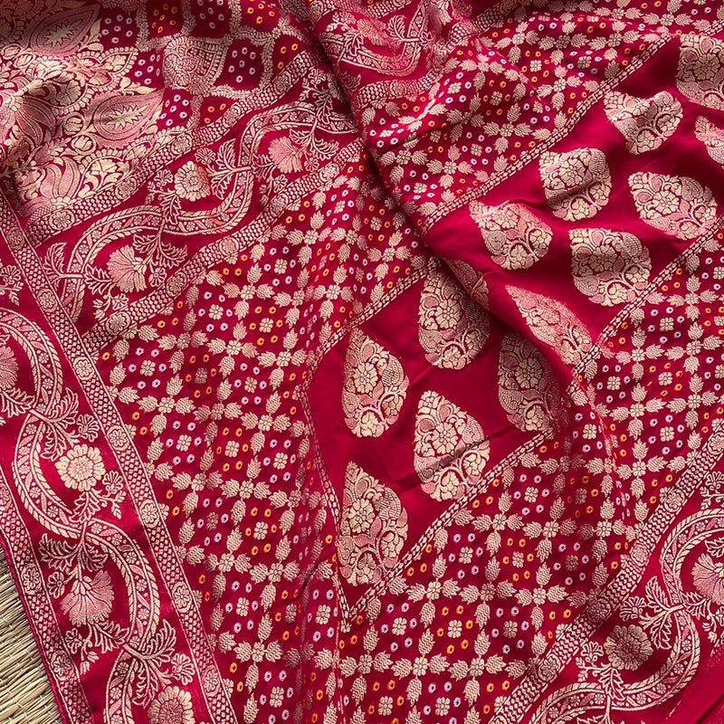 Pure Khaddi Georgette Saree with Banarasi Weaving