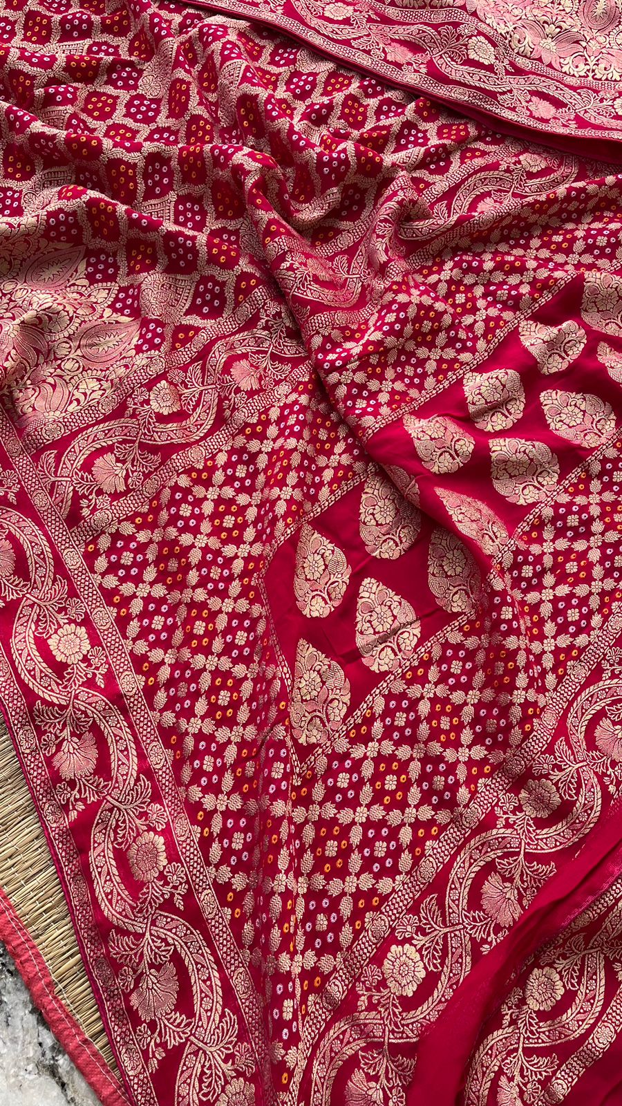 Pure Khaddi Georgette Saree with Banarasi Weaving