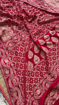 Pure Khaddi Georgette Saree with Banarasi Weaving