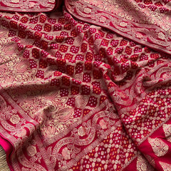 Pure Khaddi Georgette Saree with Banarasi Weaving