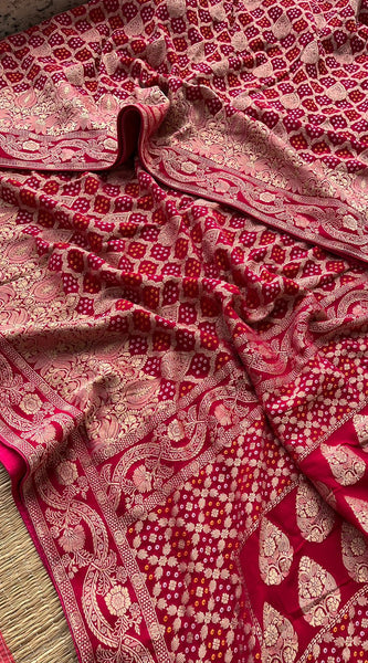 Pure Khaddi Georgette Saree with Banarasi Weaving