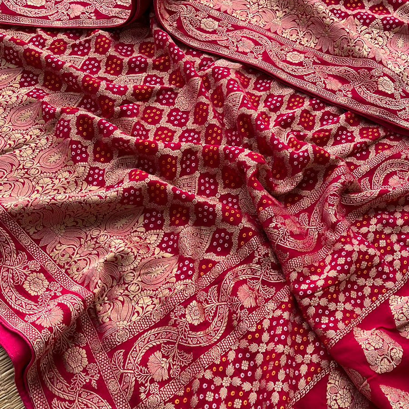 Pure Khaddi Georgette Saree with Banarasi Weaving