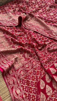 Pure Khaddi Georgette Saree with Banarasi Weaving