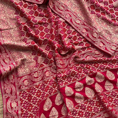 Pure Khaddi Georgette Saree with Banarasi Weaving