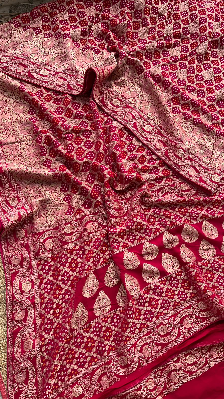 Pure Khaddi Georgette Saree with Banarasi Weaving
