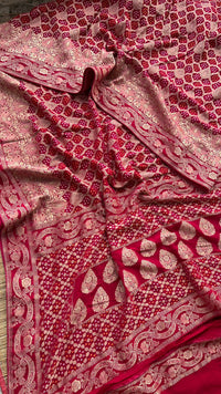 Pure Khaddi Georgette Saree with Banarasi Weaving