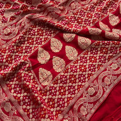 Pure Khaddi Georgette Saree with Banarasi Weaving