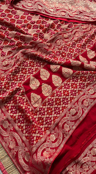 Pure Khaddi Georgette Saree with Banarasi Weaving