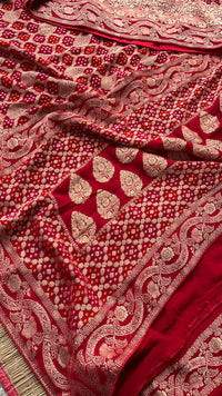 Pure Khaddi Georgette Saree with Banarasi Weaving