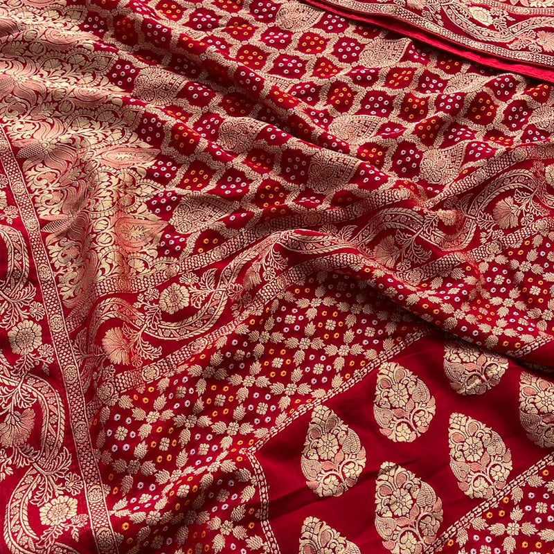 Pure Khaddi Georgette Saree with Banarasi Weaving