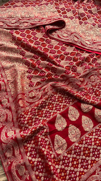 Pure Khaddi Georgette Saree with Banarasi Weaving