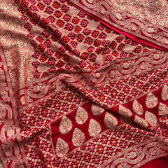 Pure Khaddi Georgette Saree with Banarasi Weaving