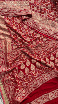 Pure Khaddi Georgette Saree with Banarasi Weaving