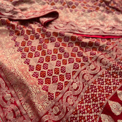 Pure Khaddi Georgette Saree with Banarasi Weaving