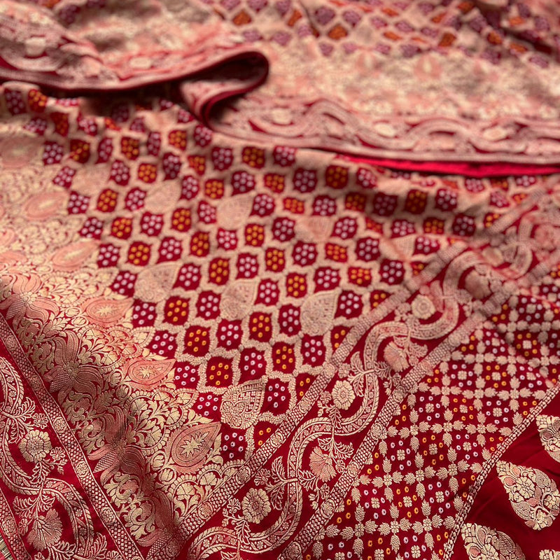 Pure Khaddi Georgette Saree with Banarasi Weaving