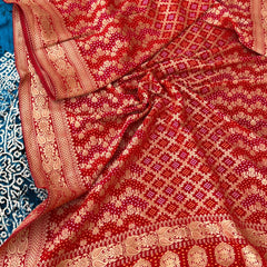 Pure Khaddi Georgette Dupatta with Bandhani Weaving