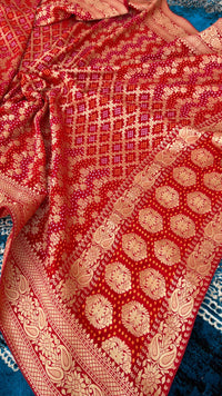 Pure Khaddi Georgette Dupatta with Bandhani Weaving
