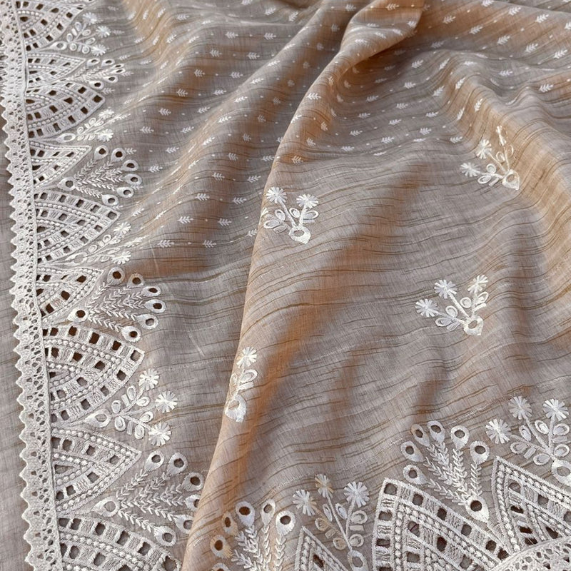 Pure Soft Tussar Silk Saree with Exquisite Parsi Embroidery