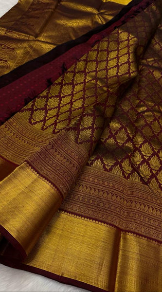 Authentic Pure Kanjivaram Handloom Bridal Silk Sarees with Pure Zari
