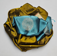 Pure Handloom Double Warp Kanchi Silks with Silver & Gold Zari Work