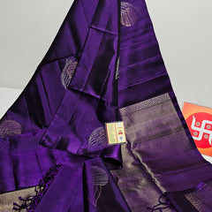 Pure Handloom Double Warp Kanchi Silks with Silver & Gold Zari Work