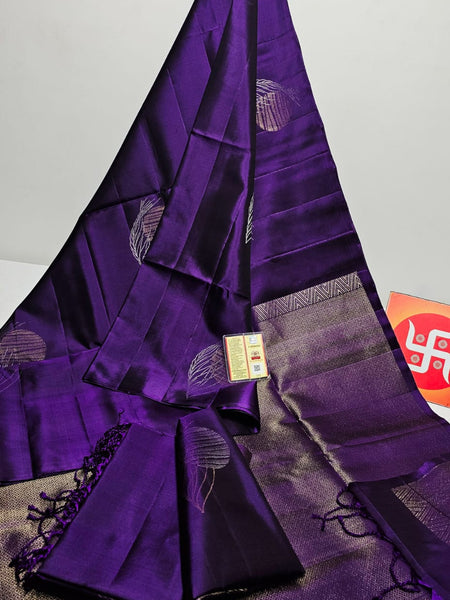 Pure Handloom Double Warp Kanchi Silks with Silver & Gold Zari Work