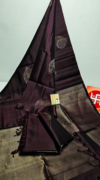Pure Handloom Double Warp Kanchi Silks with Silver & Gold Zari Work