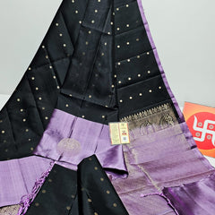 Pure Handloom Double Warp Kanchi Silks with Silver & Gold Zari Work