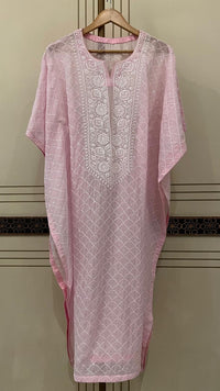 Pure Mulmul Kurta Set with Jaali Motifs for Chic Daywear