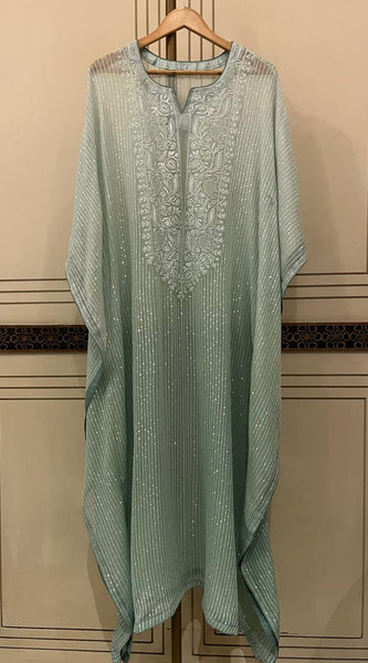 Pure Mulmul Kurta Set with Jaali Motifs for Chic Daywear