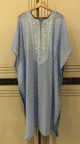 Pure Mulmul Kurta Set with Jaali Motifs for Chic Daywear