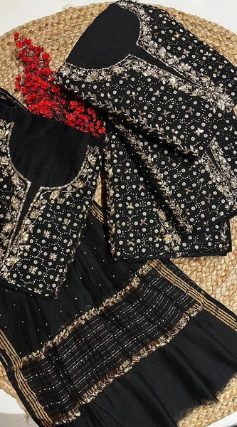 Pure Mul Chanderi Kurta Dupatta Set with Mukaish Pitta Work