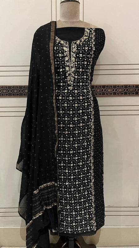 Pure Mul Chanderi Kurta Dupatta Set with Mukaish Pitta Work