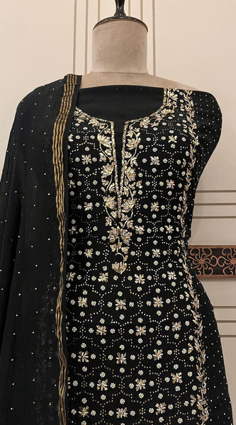 Pure Mul Chanderi Kurta Dupatta Set with Mukaish Pitta Work