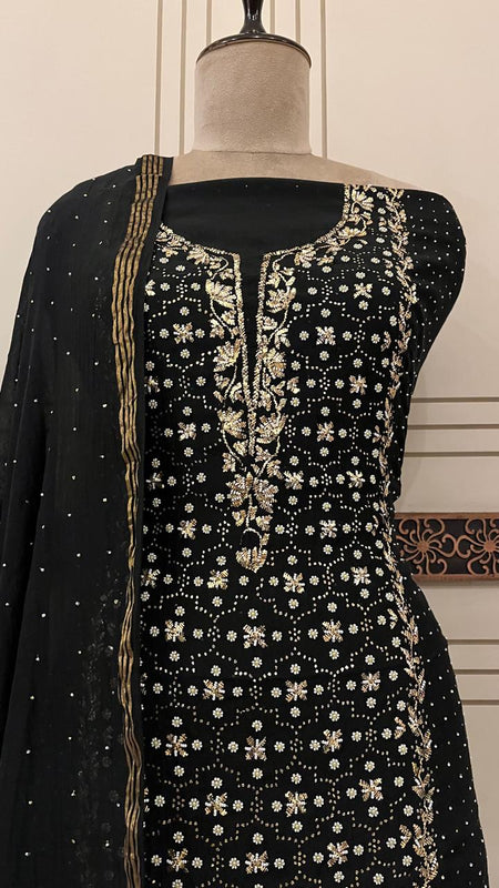 Pure Mul Chanderi Kurta Dupatta Set with Mukaish Pitta Work