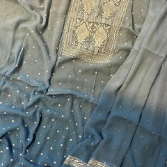 Chiffon Kurta Set with Pearl & Katdana Embroidery for Celebrations