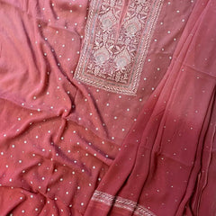 Chiffon Kurta Set with Pearl & Katdana Embroidery for Celebrations
