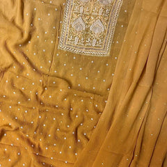 Chiffon Kurta Set with Pearl & Katdana Embroidery for Celebrations