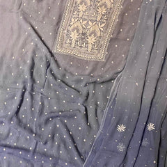Chiffon Kurta Set with Pearl & Katdana Embroidery for Celebrations