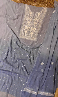 Chiffon Kurta Set with Pearl & Katdana Embroidery for Celebrations
