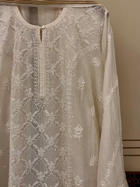 Pure mul chanderi  Kurta and Dupatta Set