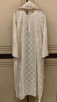 Pure mul chanderi  Kurta and Dupatta Set