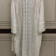 Mul Chanderi Kurta Dupatta Set with Pearl & Mukaish Embroidery