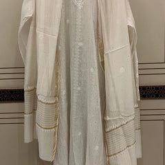 Mul Chanderi Kurta Dupatta Set with Pearl & Mukaish Embroidery