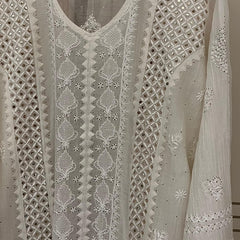 Mul Chanderi Kurta Dupatta Set with Pearl & Mukaish Embroidery