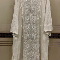 Mul Chanderi Kurta Set with Pearl & Katdana Embroidery Work
