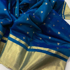 Chanderi Chanderi handloom masrize silk saree all over 1 naliya ghani butti