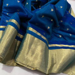 Chanderi Chanderi handloom masrize silk saree all over 1 naliya ghani butti