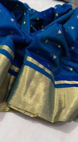 Chanderi Chanderi handloom masrize silk saree all over 1 naliya ghani butti