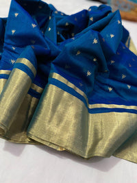 Chanderi Chanderi handloom masrize silk saree all over 1 naliya ghani butti